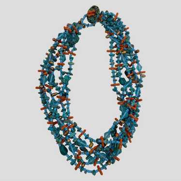 Vintage Tanner Southwest Turquoise Coral Beaded Mu