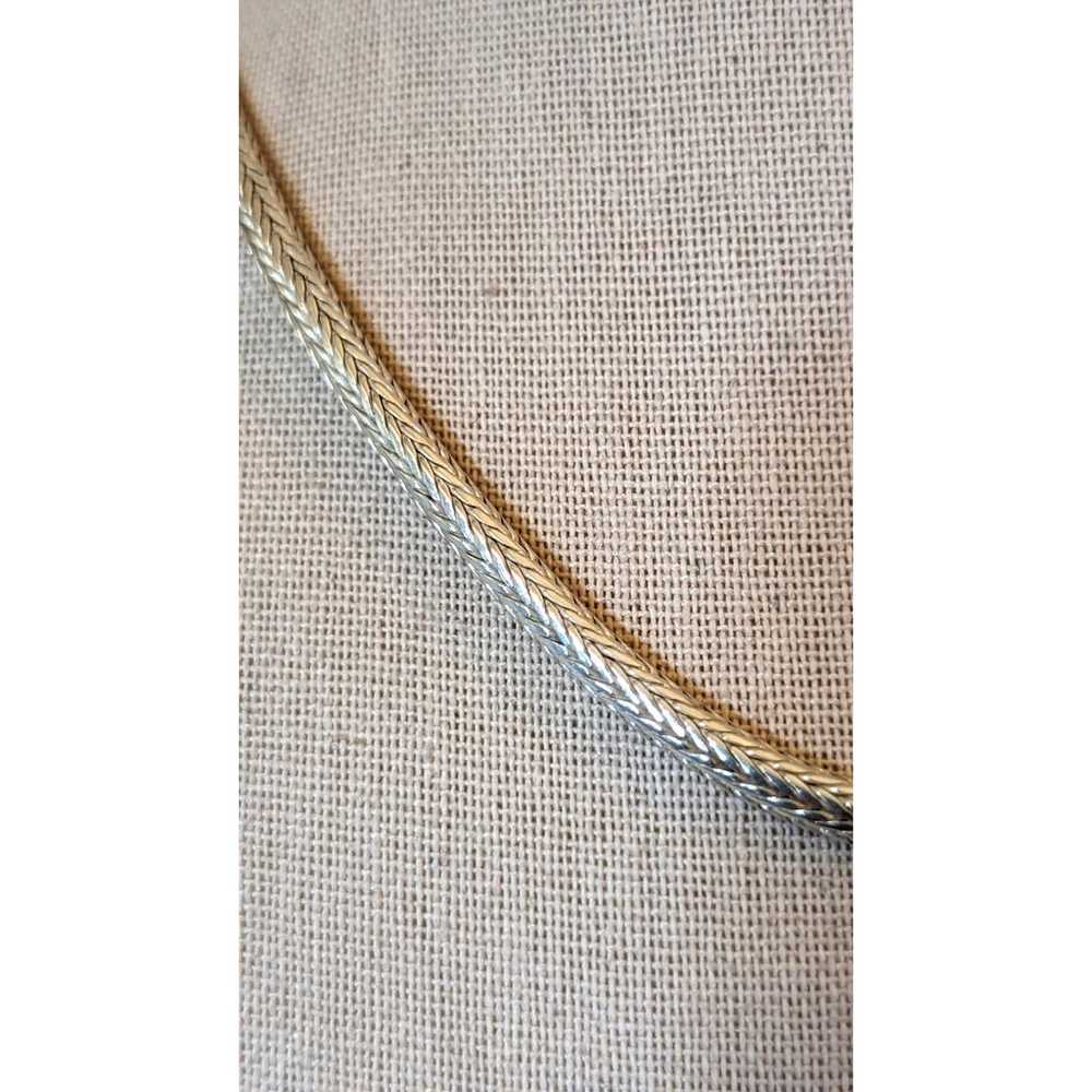 Vintage Woven Solid 925 Silver Snake Chain Neckla… - image 3