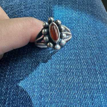 James Avery Retired Beaded Ring with Carnelian St… - image 1