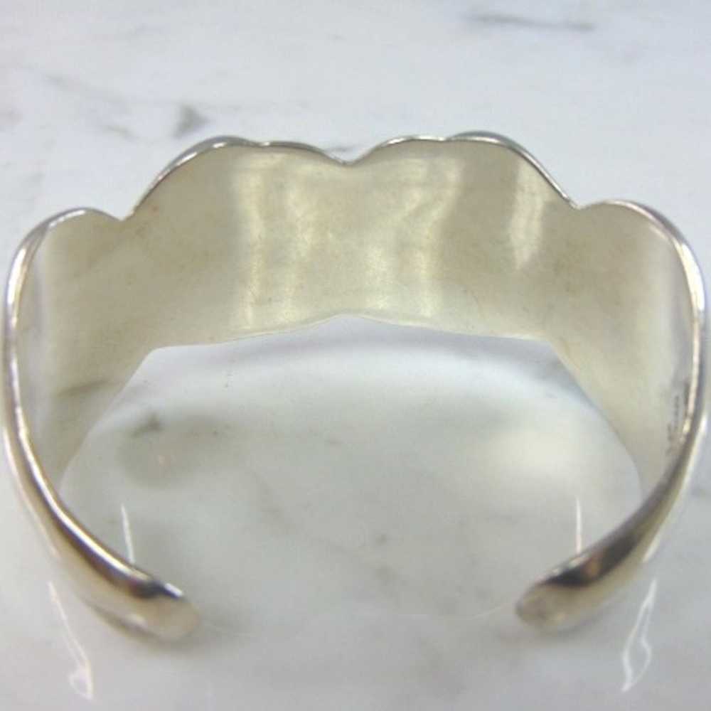 Sterling Silver Heart Cuff Bracelet E1967 - image 3