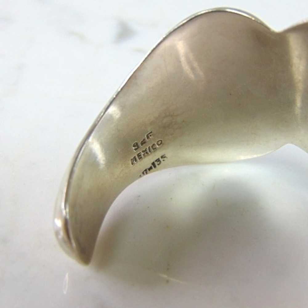 Sterling Silver Heart Cuff Bracelet E1967 - image 4