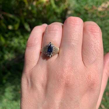 14k yellow gold sapphire ring