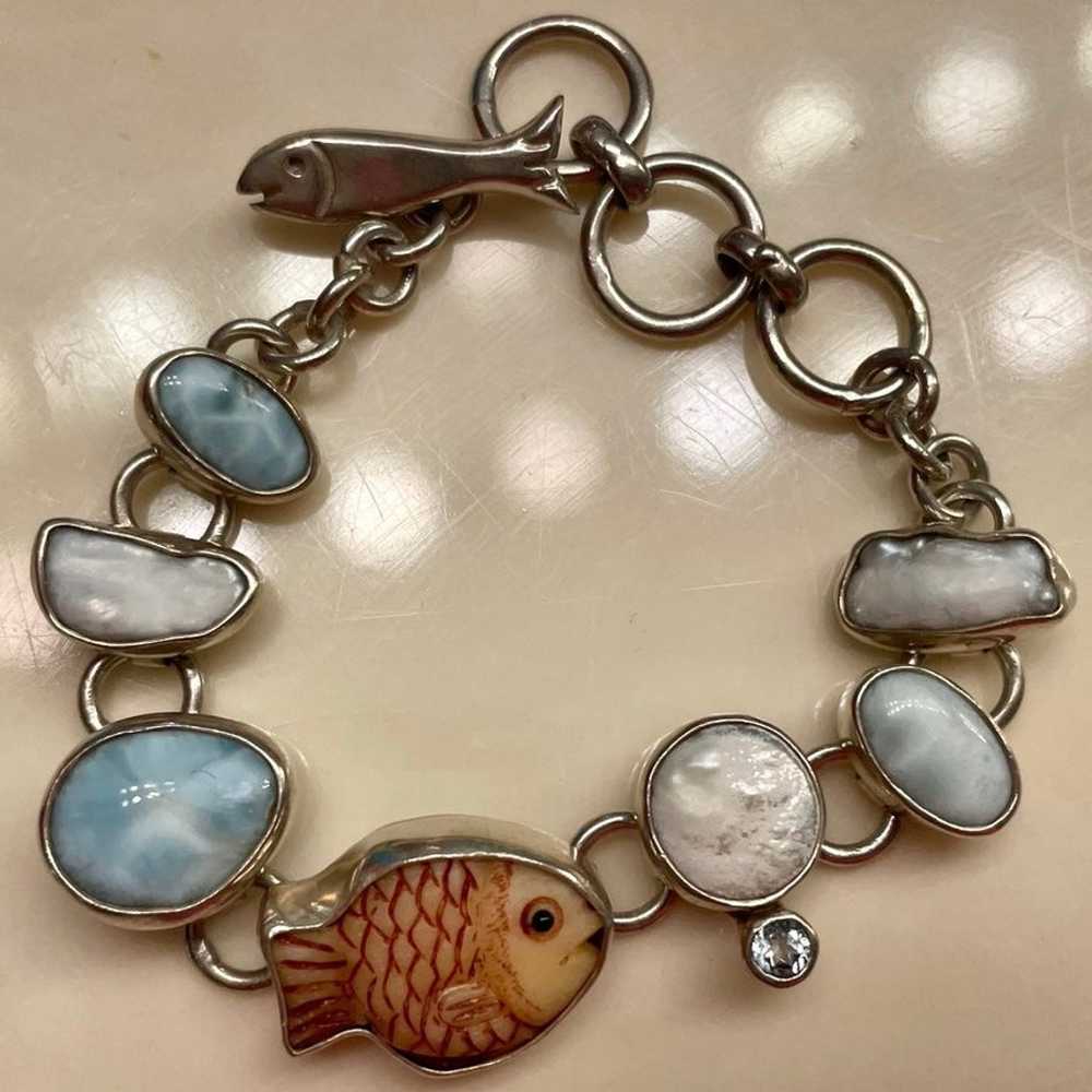 Elligator Sterling Silver Fish Bracelet - image 9