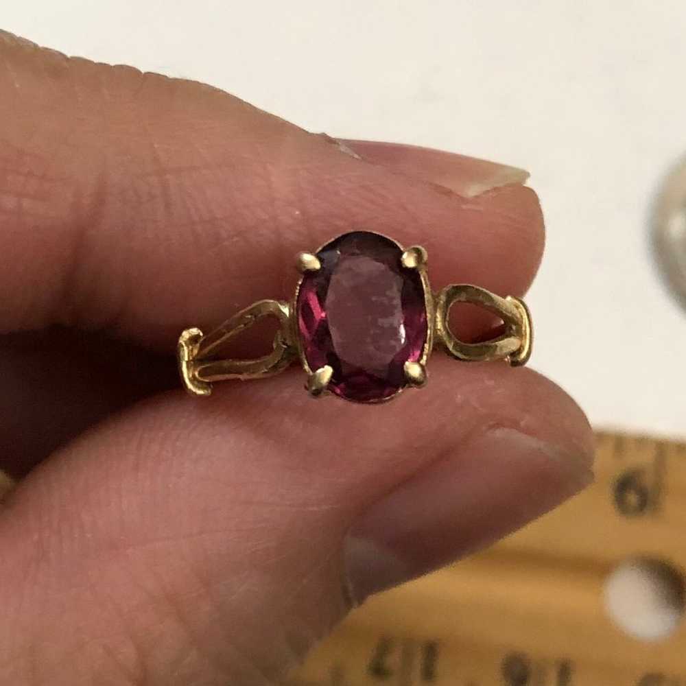 14k solid gold pink tourmaline ring size 5.5 - image 3