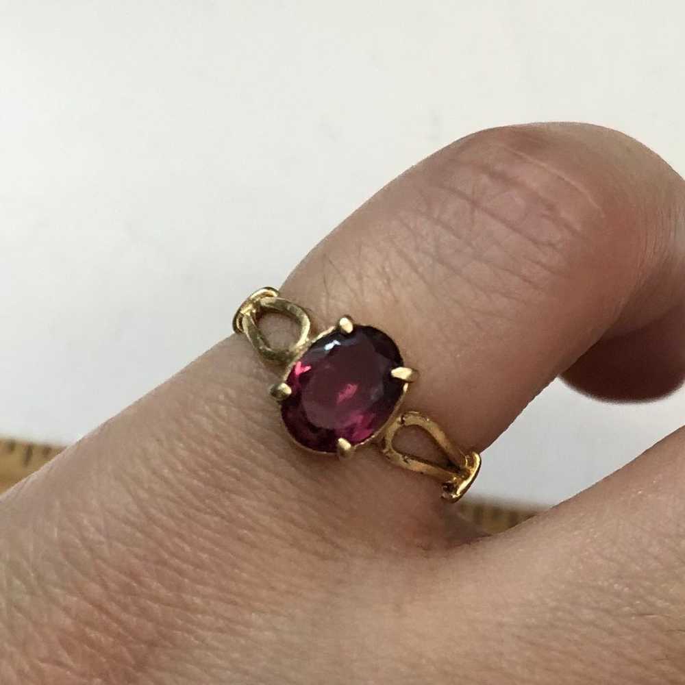 14k solid gold pink tourmaline ring size 5.5 - image 5