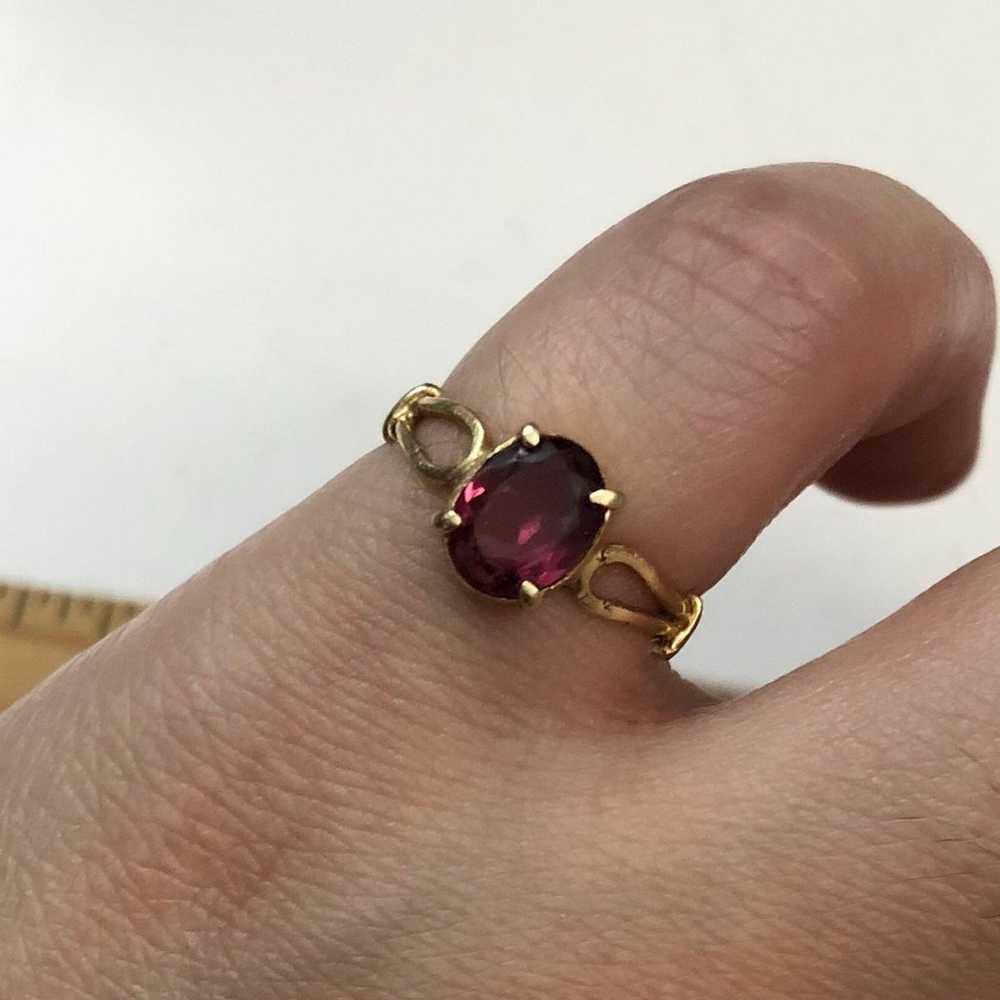 14k solid gold pink tourmaline ring size 5.5 - image 6