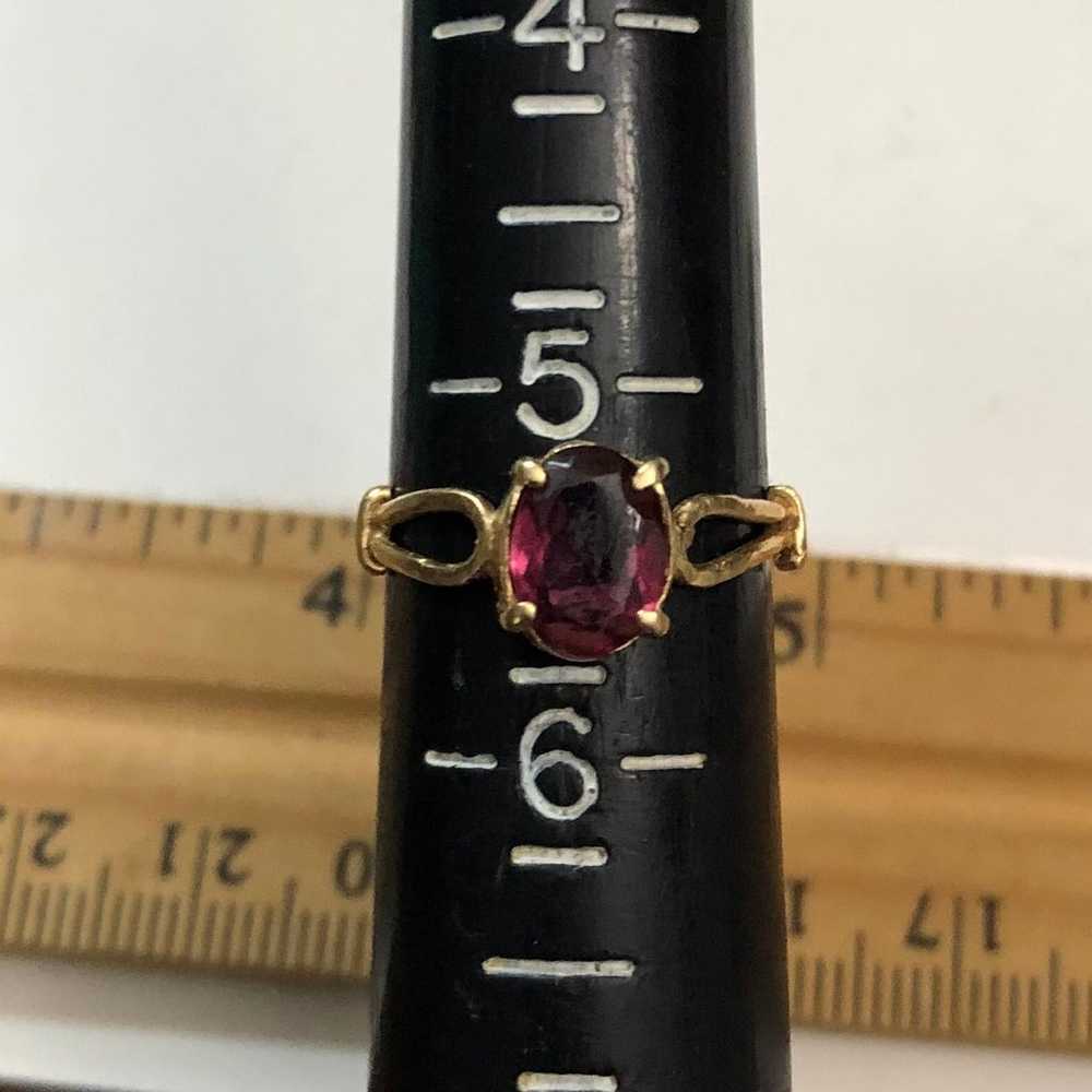 14k solid gold pink tourmaline ring size 5.5 - image 7