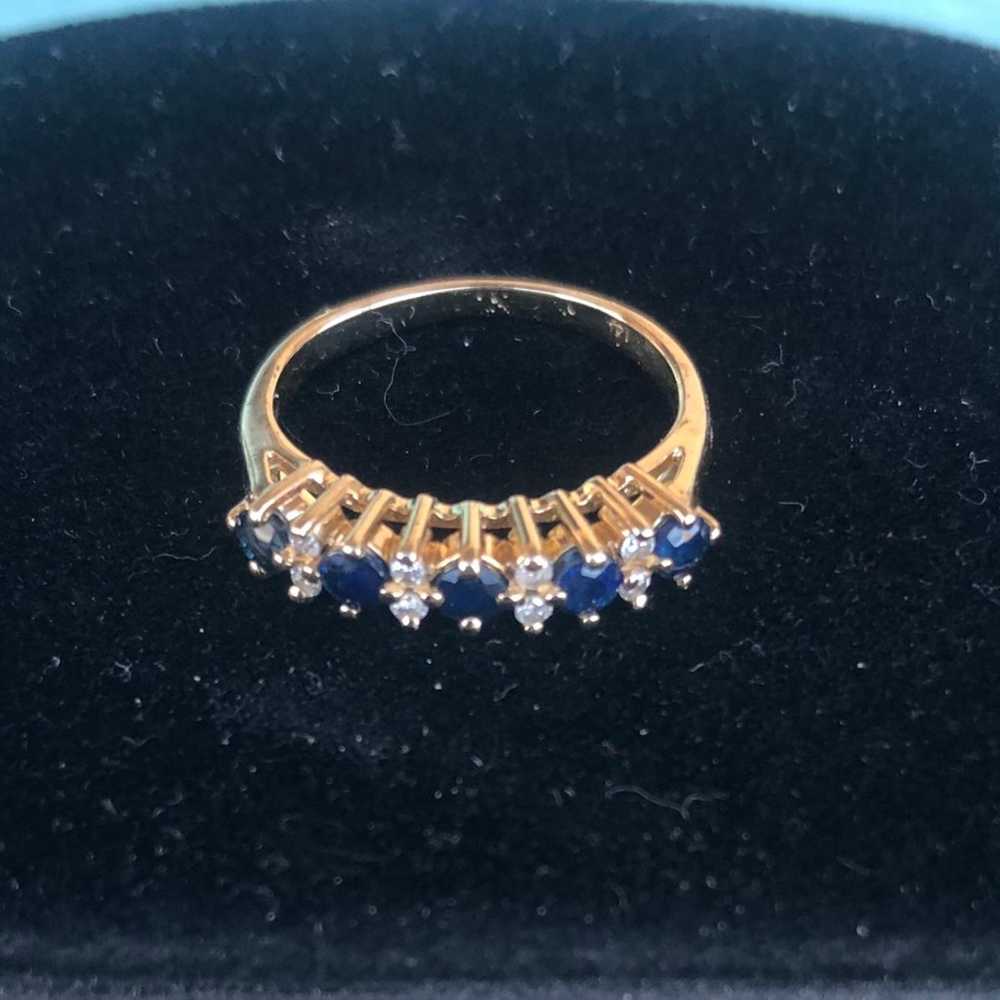 Beautiful Vintage 14k Solid Yellow Gold Sapphire … - image 7