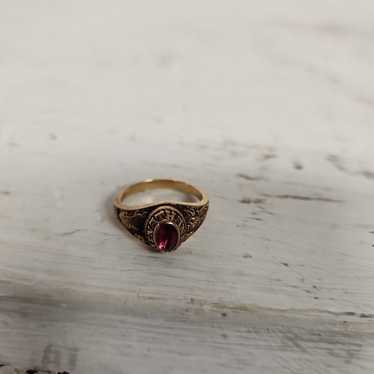 Sterling silver genuine hot ruby, 1978 class ring 925