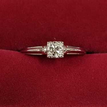 Vintage 18k White Gold Diamond Solitaire