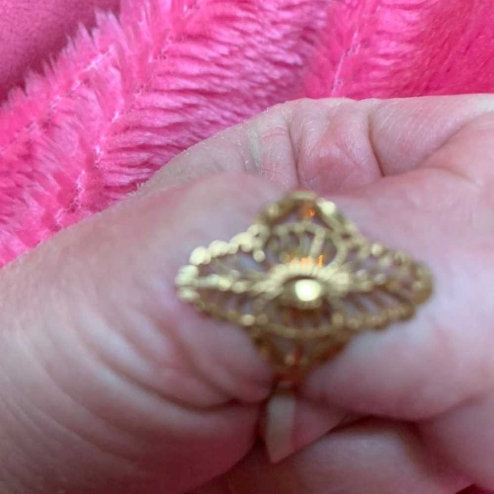 18kt gold etched ring!! - image 2