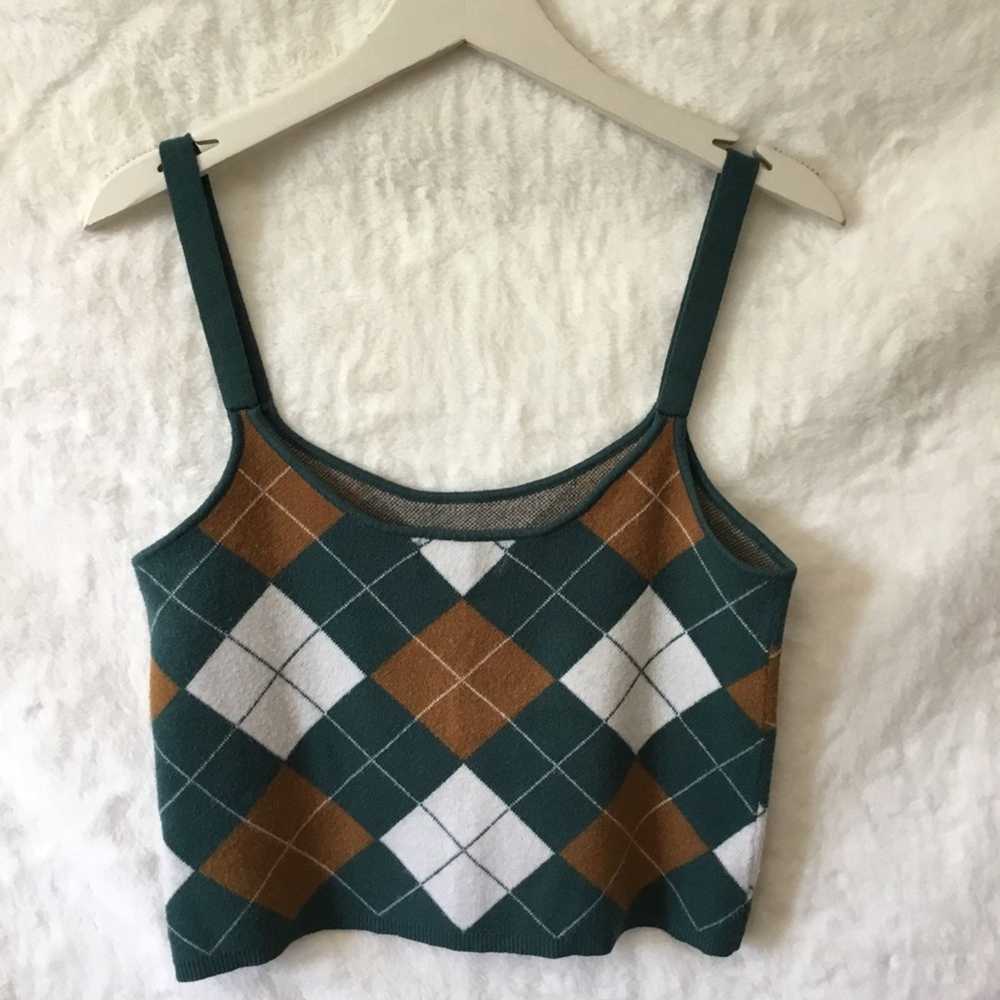 Other Willow & Wind Green and Tan Crop Tank - image 2