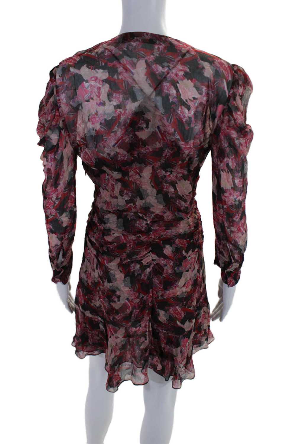 IRO Womens Floral Print V Neck Ruched A Line Wick… - image 3