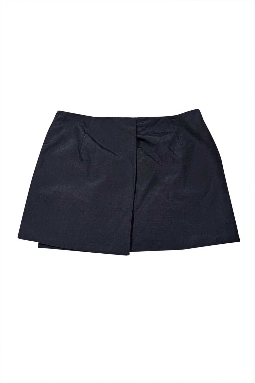 Jil Sander - Black Nylon Wrap Back Mini Skirt Sz … - image 2