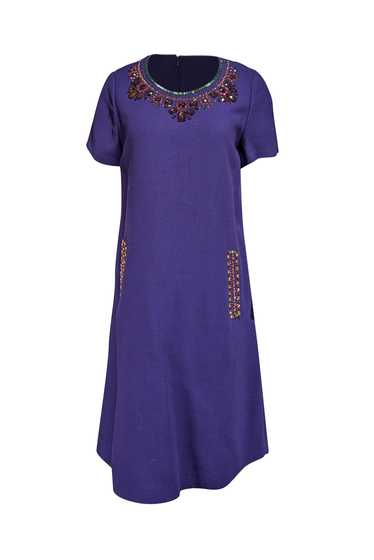 Kate Spade - Dark Purple Embellished Dress Sz 10