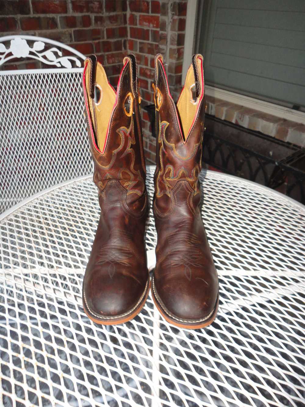 Boulet BOULET Brown Leather Western Boots Size 9.… - image 1