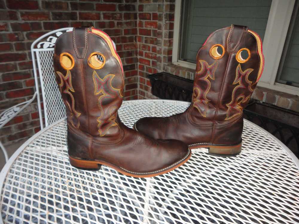 Boulet BOULET Brown Leather Western Boots Size 9.… - image 3