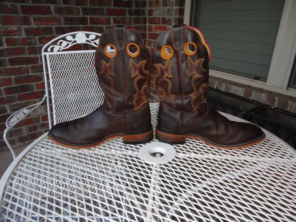 Boulet BOULET Brown Leather Western Boots Size 9.… - image 4