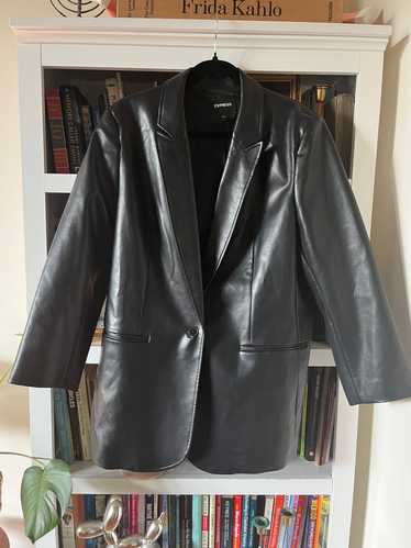 Express Boyfriend Vegan Leather Blazer (XL) | Used