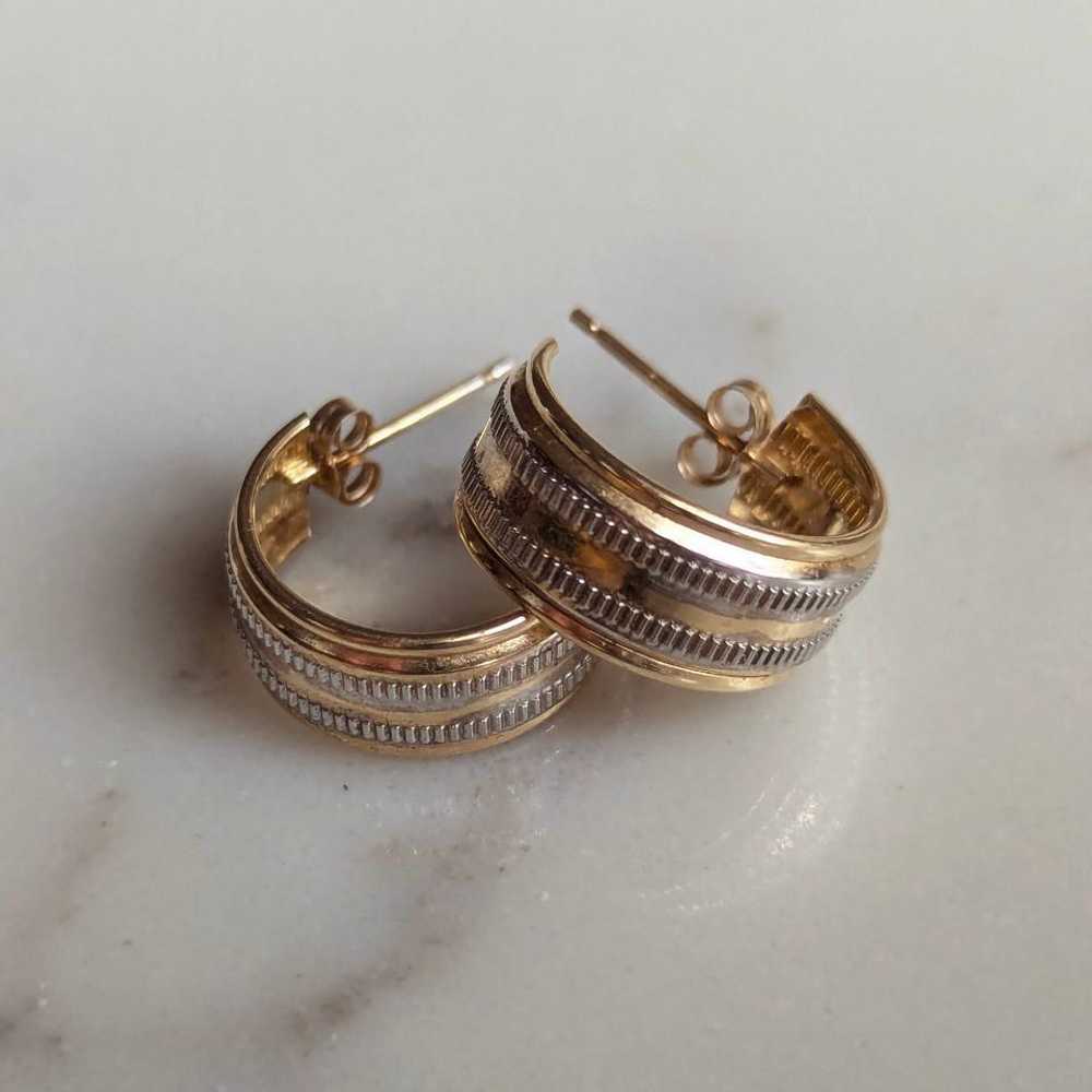 Random Vintage 14k Gold Half Hoop Earrings | Used… - image 1