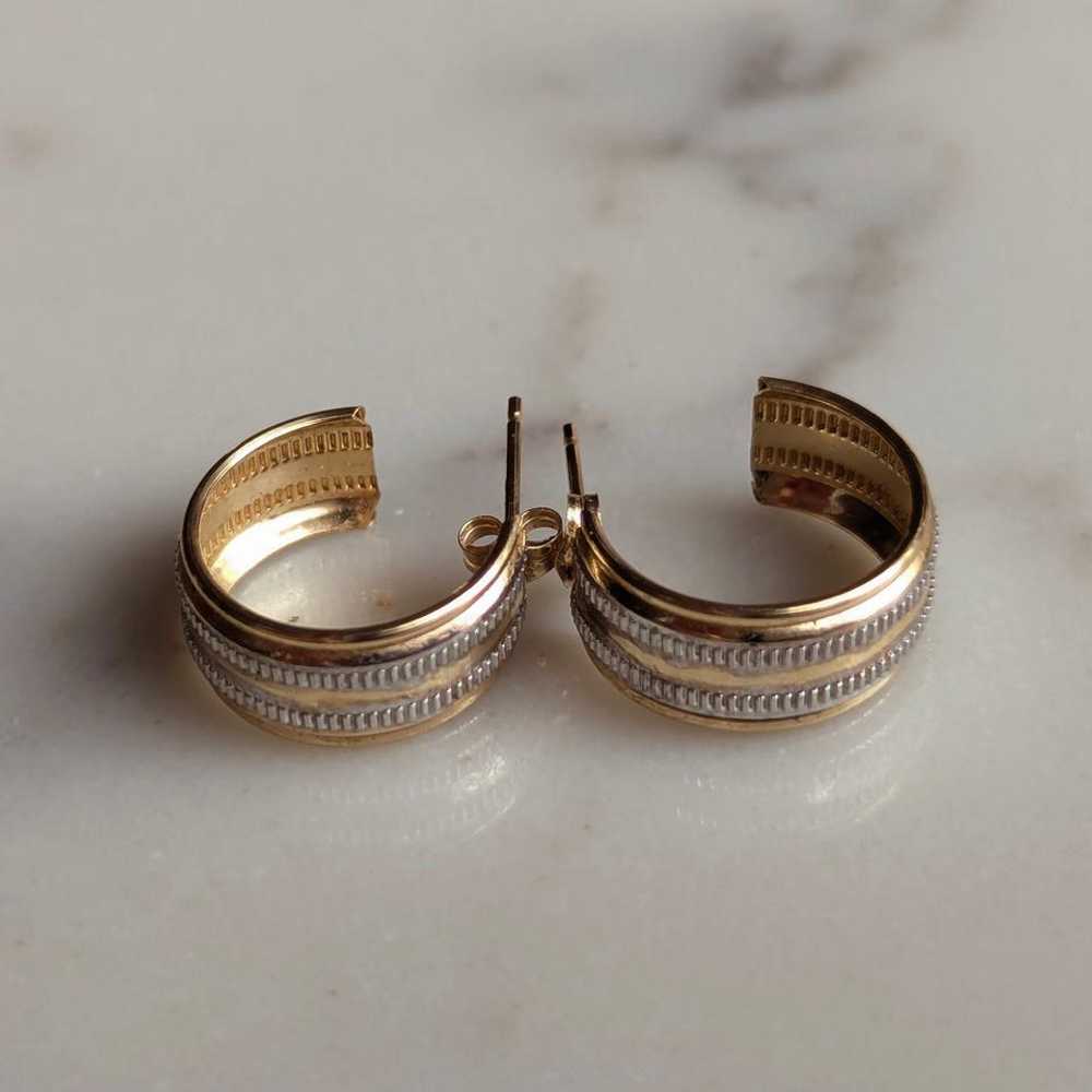 Random Vintage 14k Gold Half Hoop Earrings | Used… - image 2