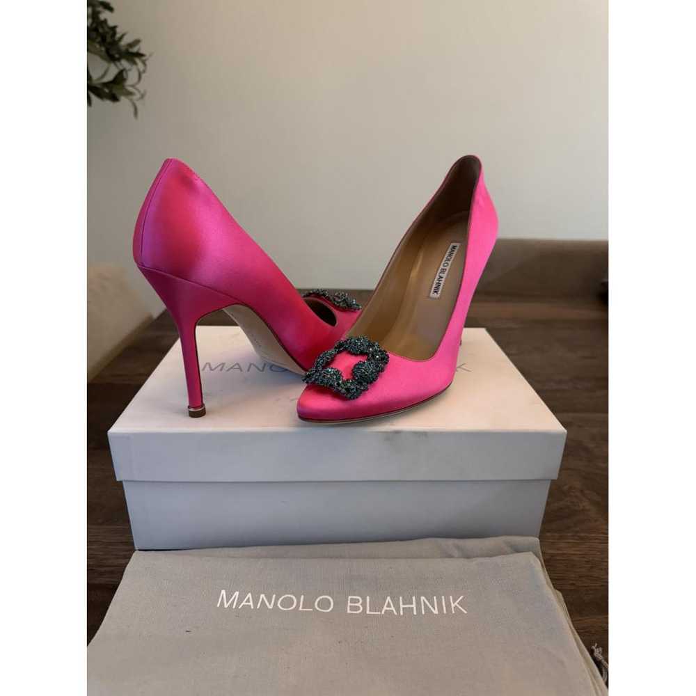 Manolo Blahnik Hangisi silk heels - image 2