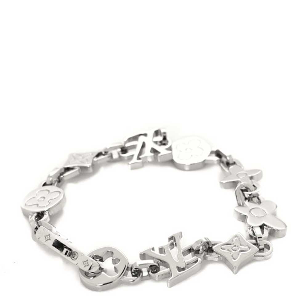 LOUIS VUITTON Monogram Craggy Bracelet L Silver - image 1