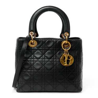 CHRISTIAN DIOR Lambskin Cannage Medium Lady Dior B