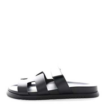 HERMES Calfskin Womens Chypre Sandals 41 Black