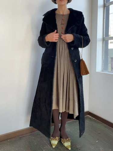 Vintage Marvin Richards Black Shearling Maxi Coat 