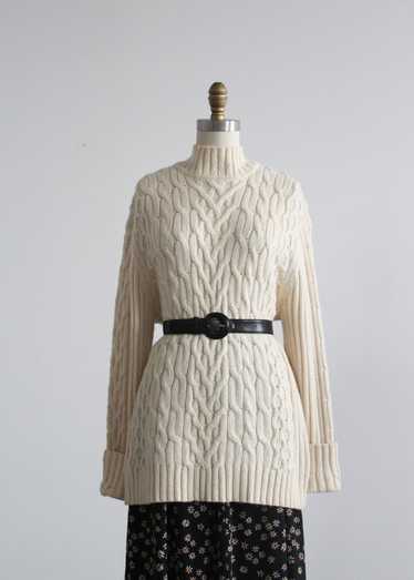 ivory wool fisherman sweater