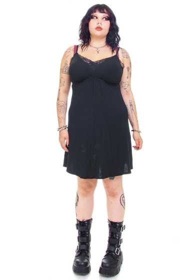 Vintage Y2K Little Black Lace Dress - XL - image 1