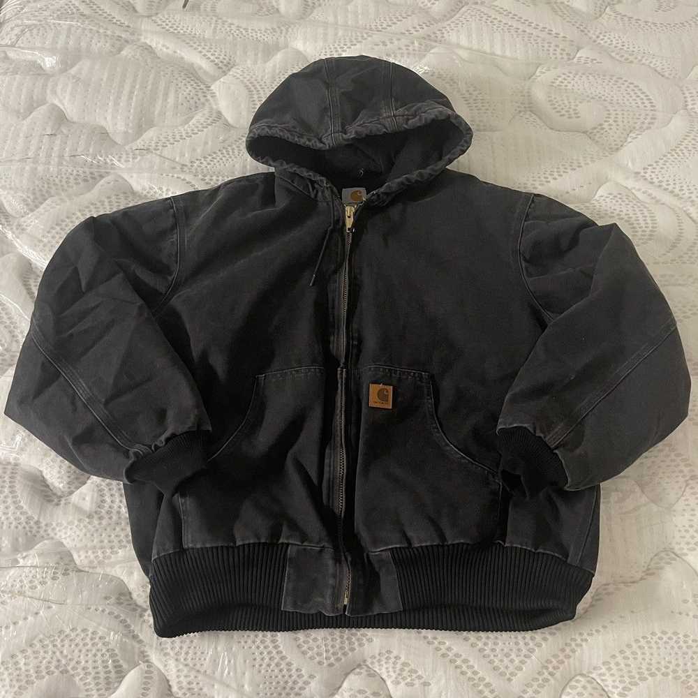 Carhartt Faded Carhartt Black Zip Up Jacket - image 1