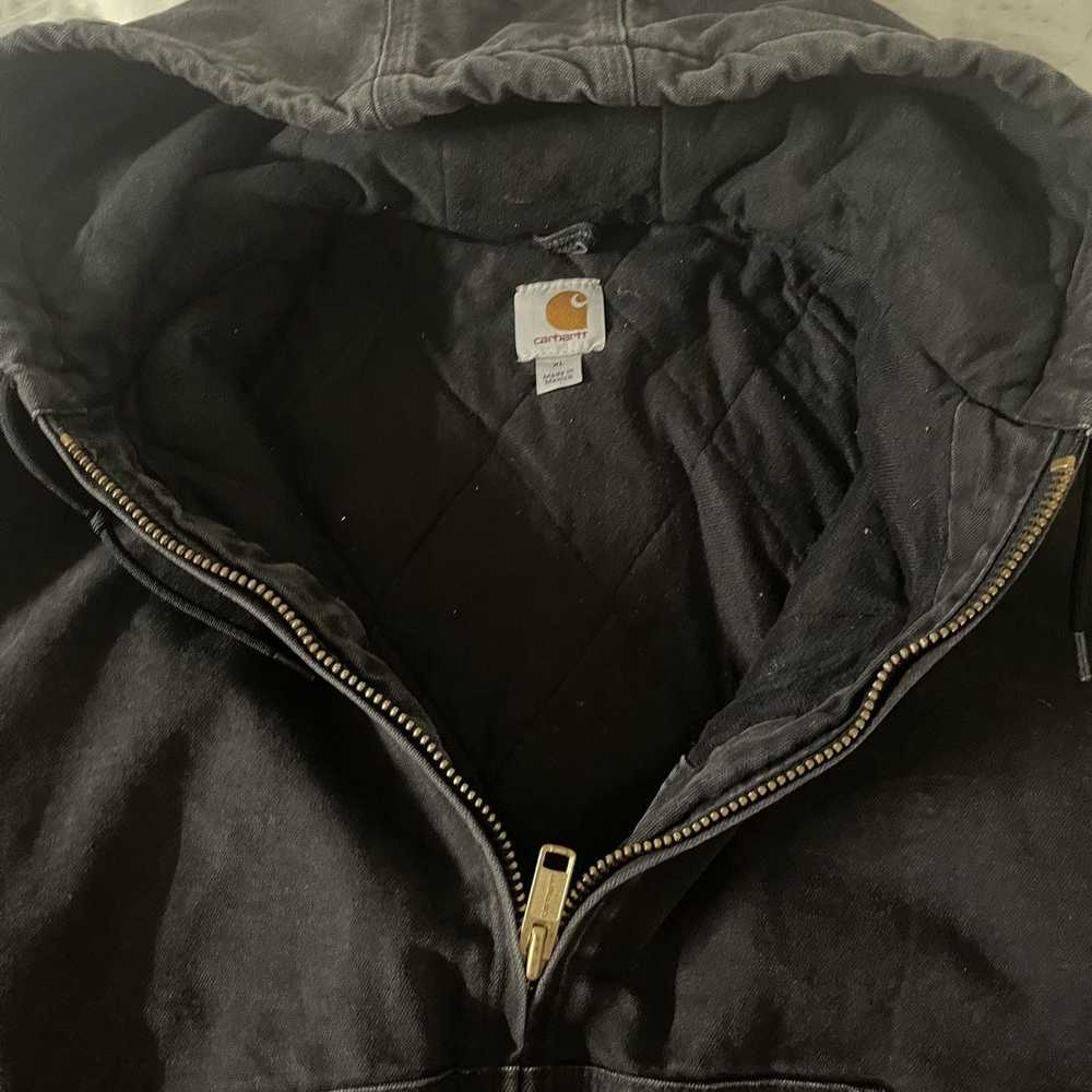 Carhartt Faded Carhartt Black Zip Up Jacket - image 2