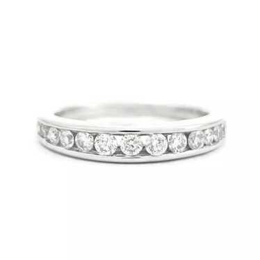 Round Diamond Channel-Set Wedding Band Anniversar… - image 1