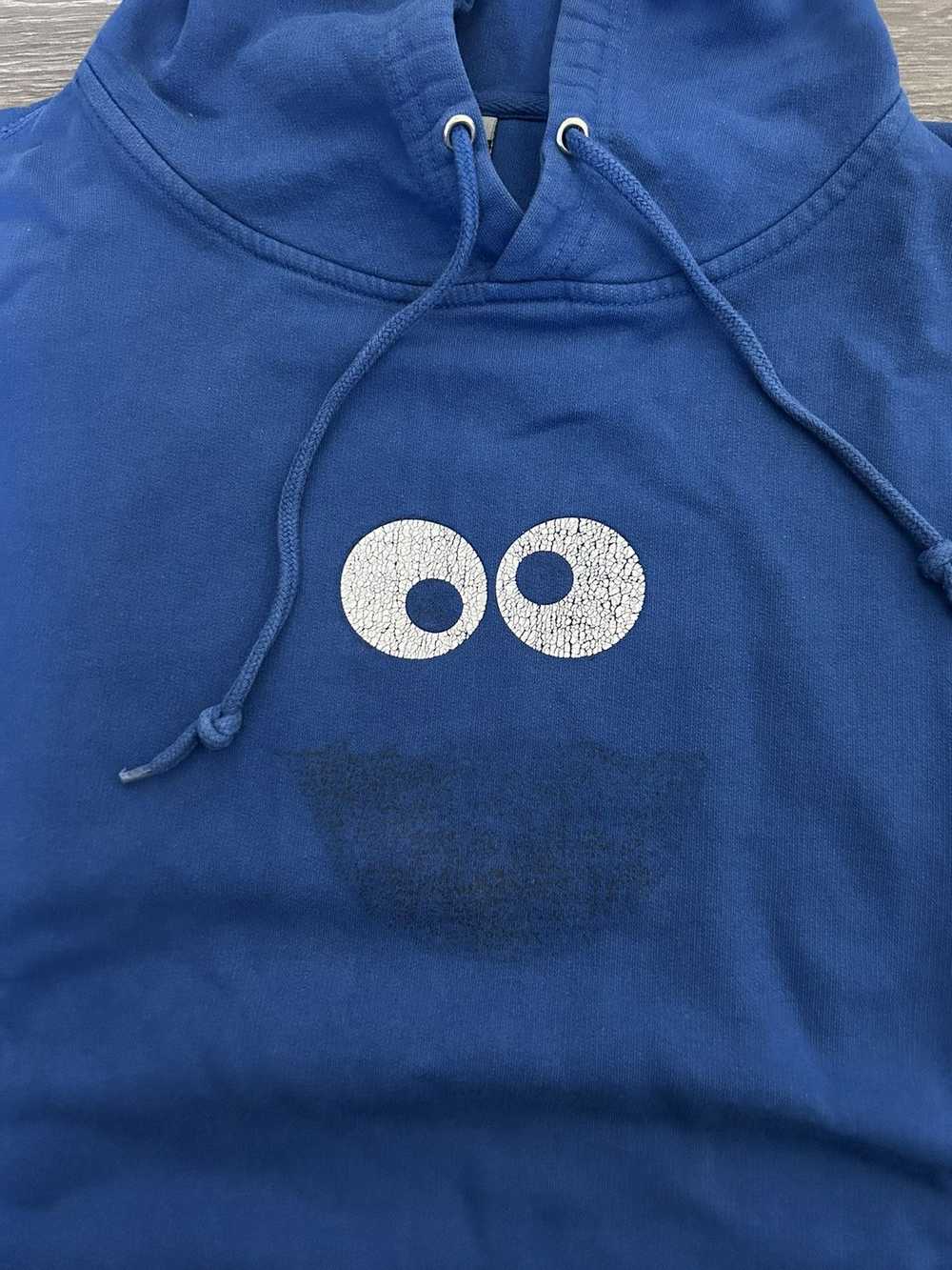 X Vintage COOKIE MONSTER Sesame Street blue Hoodie - image 3