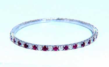 5.25ct vivid red natural ruby diamonds tennis Fle… - image 1