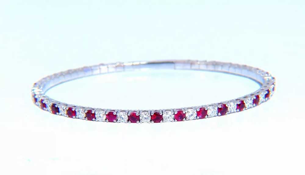 5.25ct vivid red natural ruby diamonds tennis Fle… - image 3