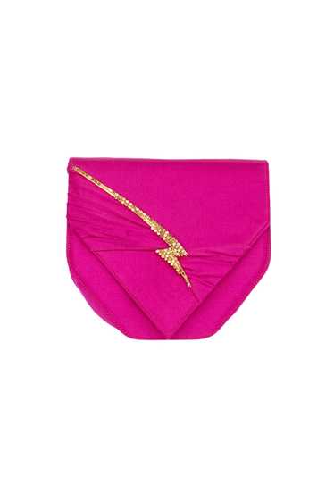 Amadeo Volta 80's pink satin bag with crystal ligh