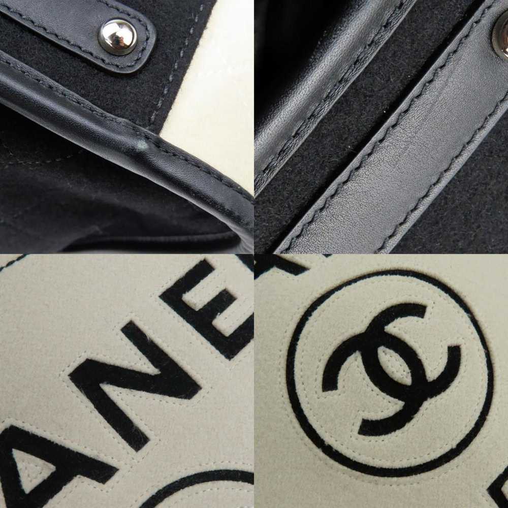 Chanel CHANEL Tote Bag Deauville Wool Leather Cre… - image 4