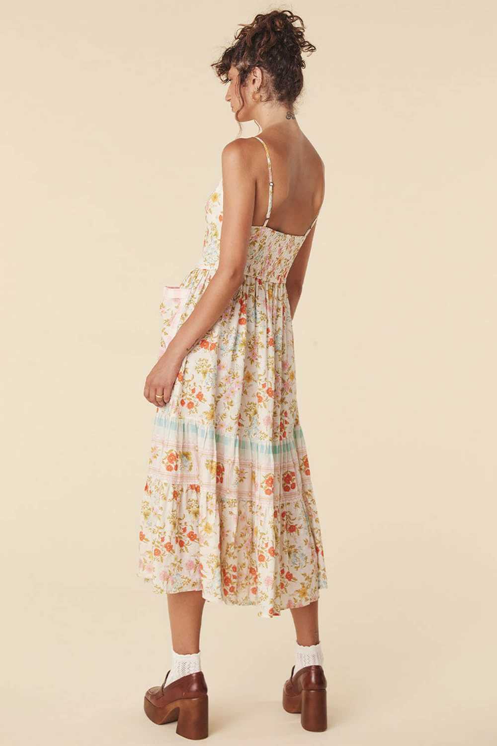 Spell USA Flora Linen Midi Dress - image 2