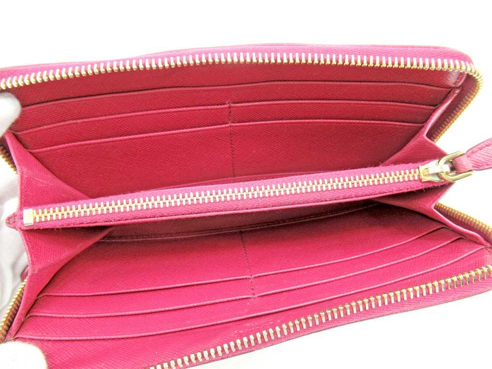 Prada Long Wallet Round Zipper Pink Leather PRADA… - image 5