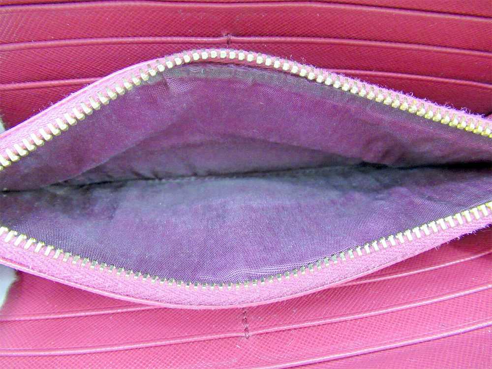 Prada Long Wallet Round Zipper Pink Leather PRADA… - image 6