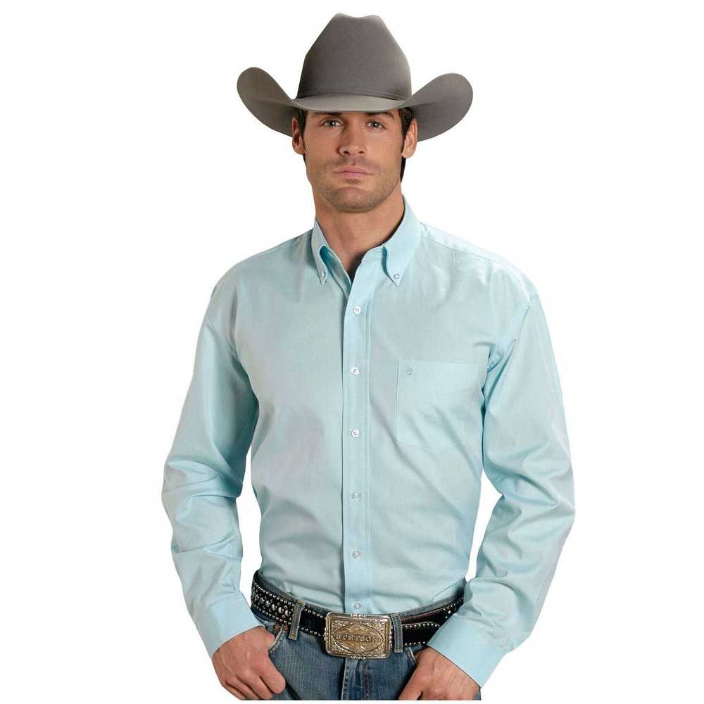 Stetson Stetson Mens Solid Button Oxford Western … - image 1