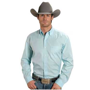 Stetson Stetson Mens Solid Button Oxford Western … - image 1