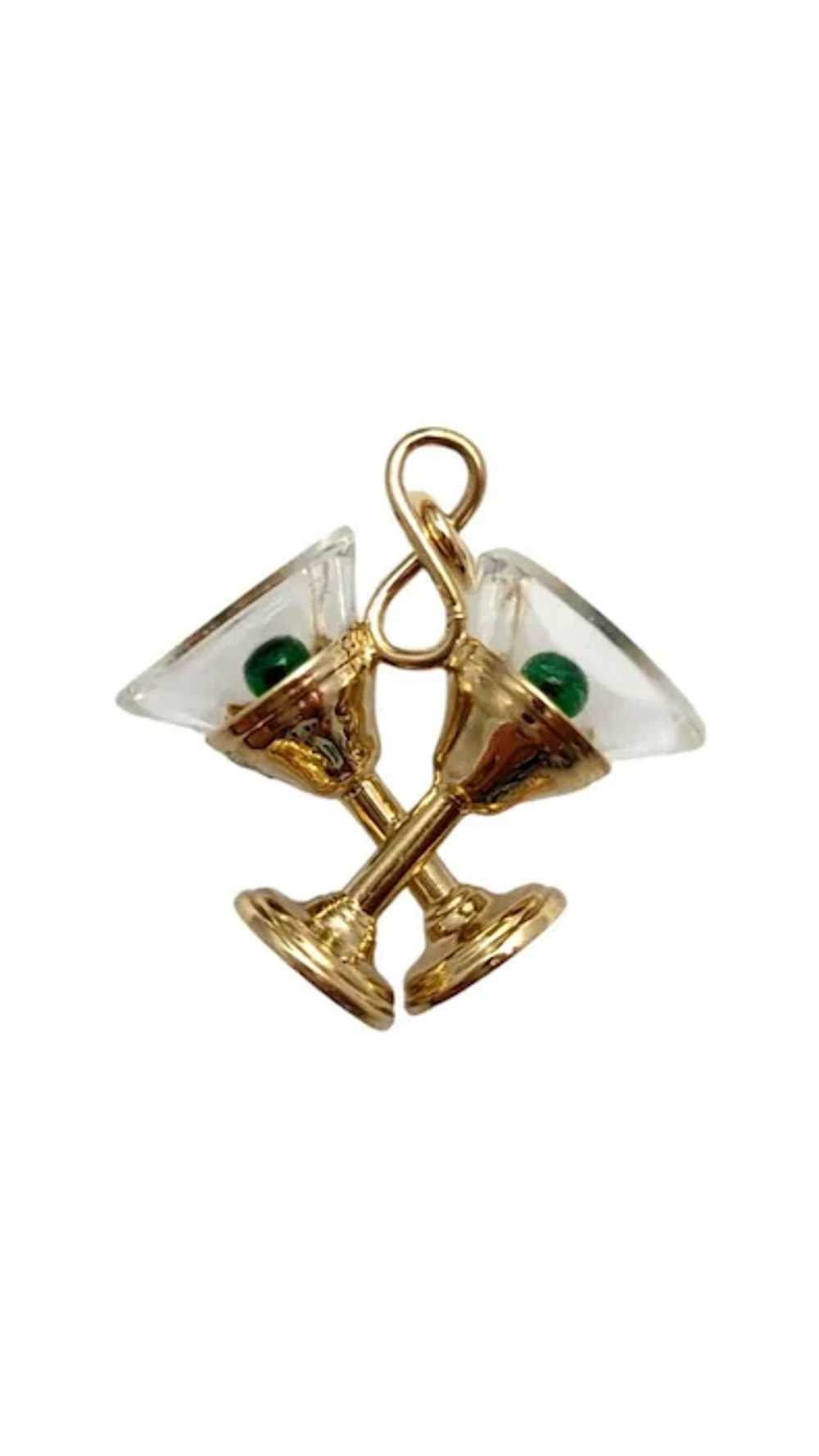 14K Yellow Gold Martini Glasses Charm #19838 - image 2