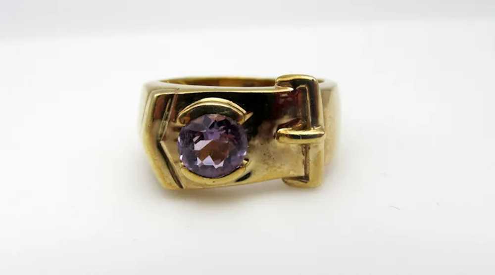 Gorgeous 9ct Gold 1.1ct Amethyst Hallmarked Buckl… - image 2