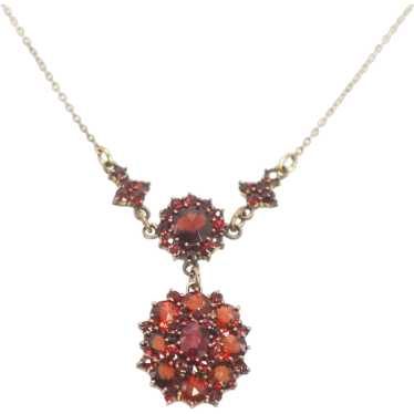 Antique 1910s Edwardian Rose Cut Bohemian Garnet a