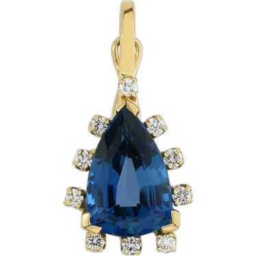 14K Yellow Gold 4.67ct London Blue Topaz with Diam