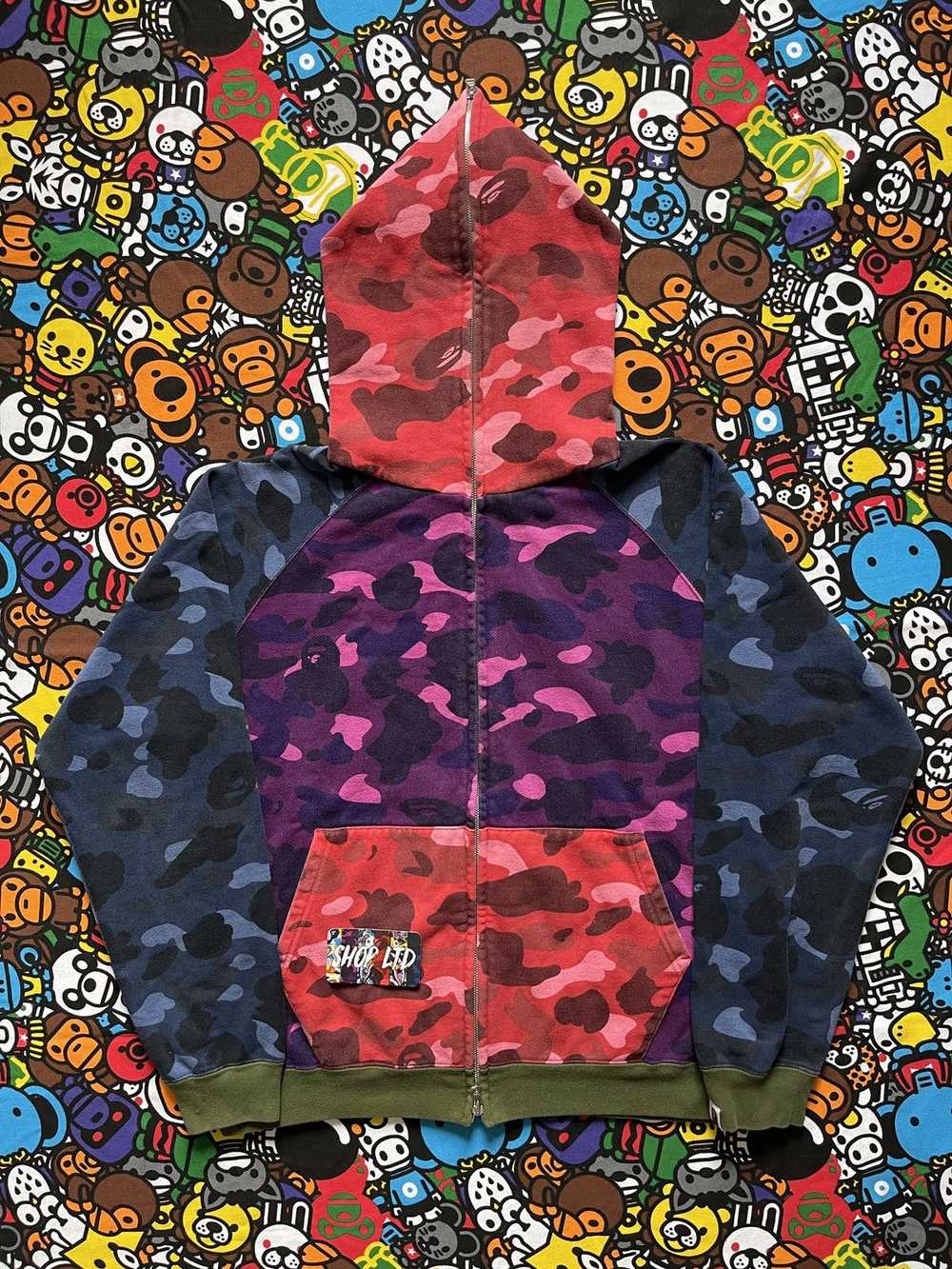 Bape A Bathing Ape 2006 Crazy Camo Full Zip Up Ho… - image 1